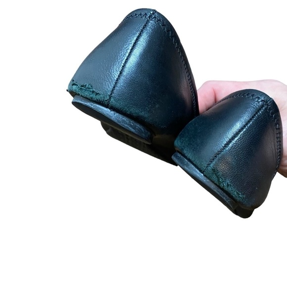 Tory Burch Black Reva Gold Logo Flats - Picture 4 of 5